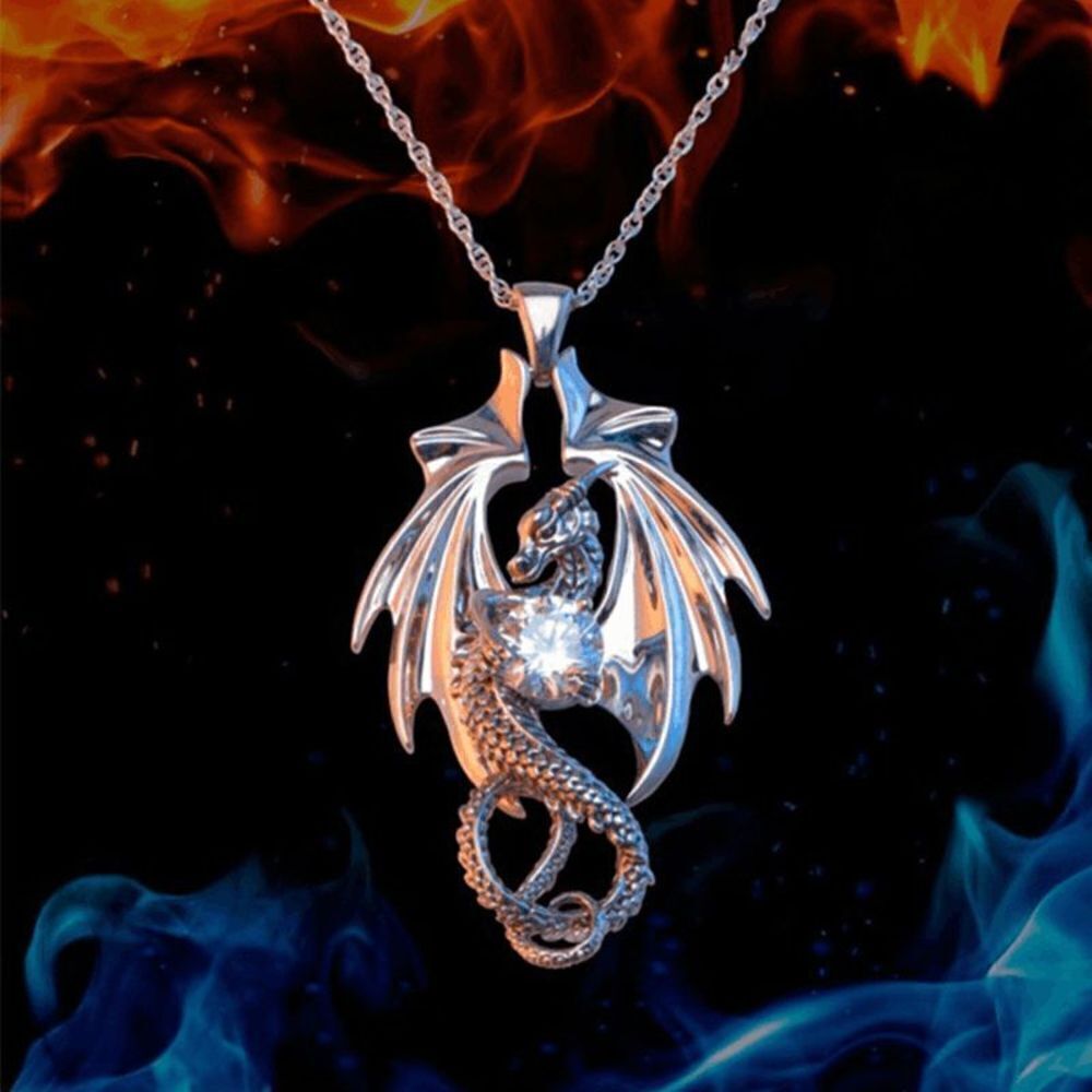 Dragon Diamond Stainless Steel Pendant Necklace